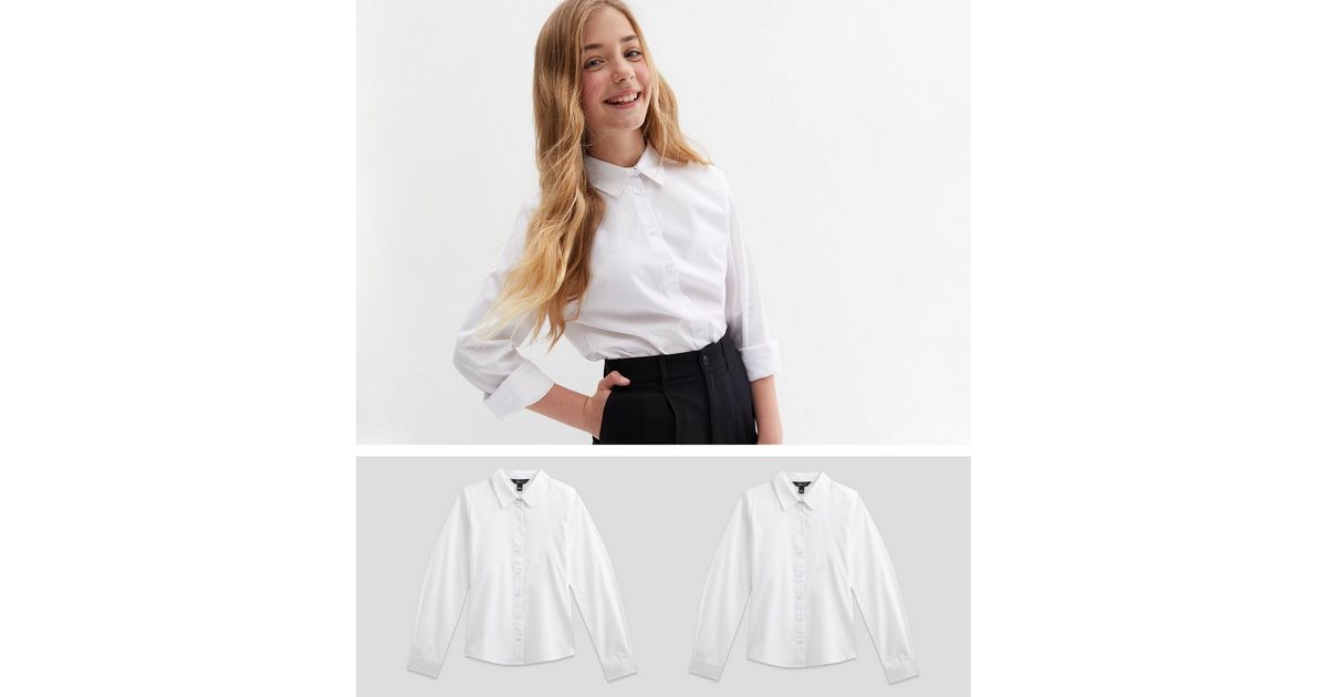 slim fit school shirts long sleeve