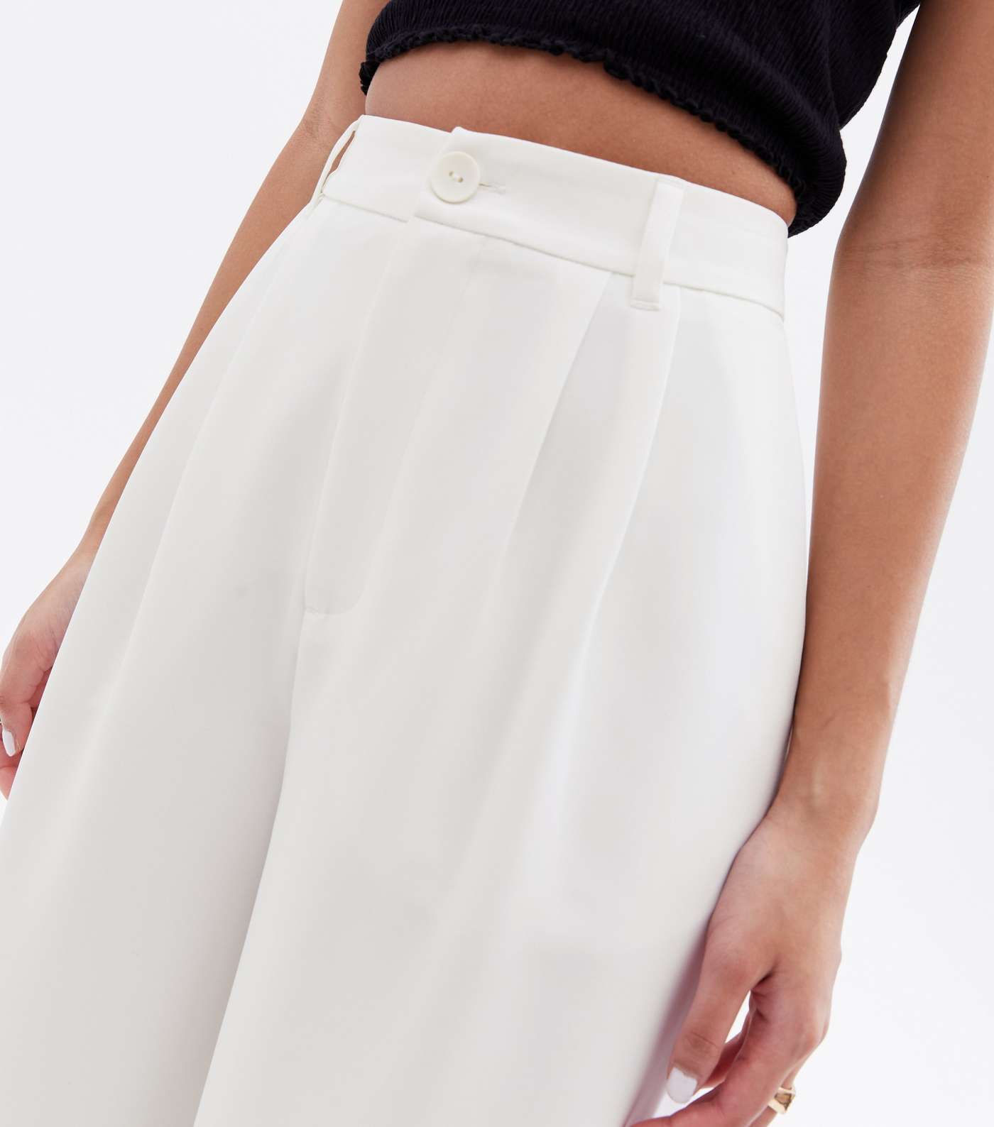 Suits You Petite White Wide Leg Trousers Image 3