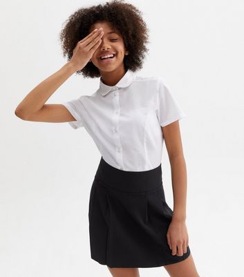 round collar white shirt womens