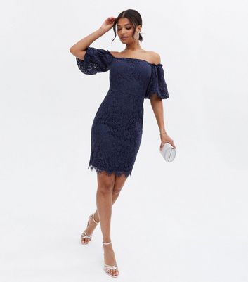 Bardot navy hot sale lace dress