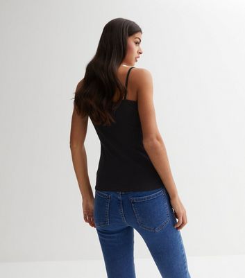 Black Scoop Neck Cami New Look