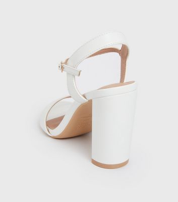 shop for White 2 Part Open Toe Block Heel Sandals New Look Vegan at Shopo