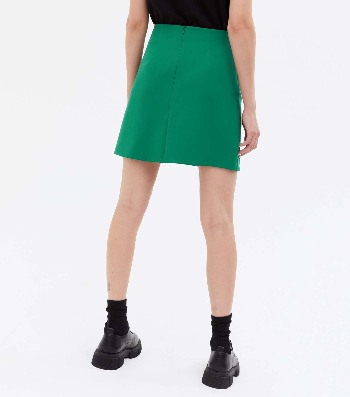 Green Split Mini Skirt Image 4