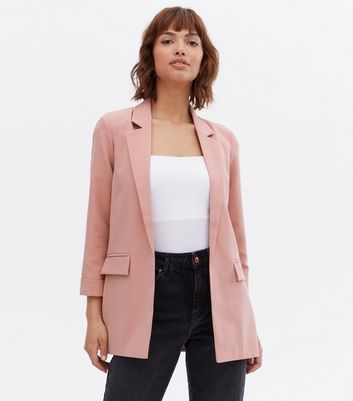 Click to view product details and reviews for Mid Pink Revere Collar Relaxed Fit Blazer New Look.