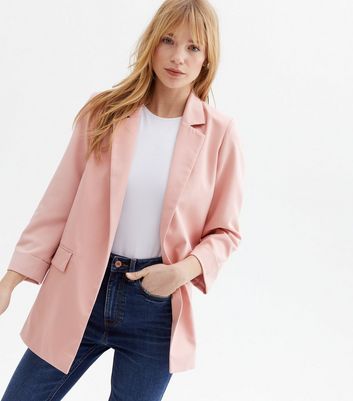 Pale Pink Revere Relaxed Fit Blazer New Look