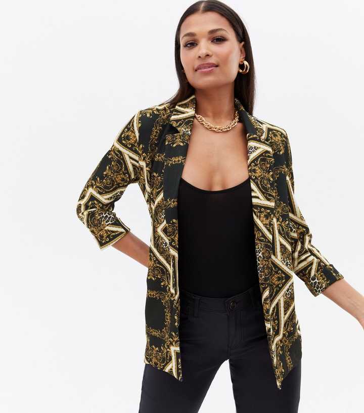 scarf print jacket