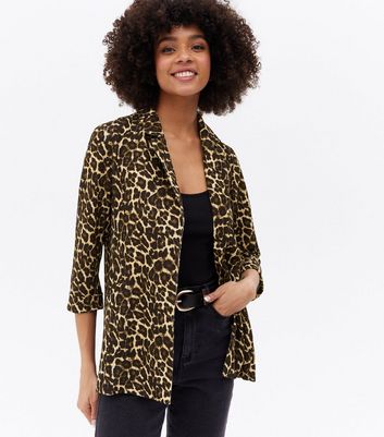 leopard print boyfriend blazer