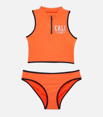 Girls Orange Cali Logo Bikini Set