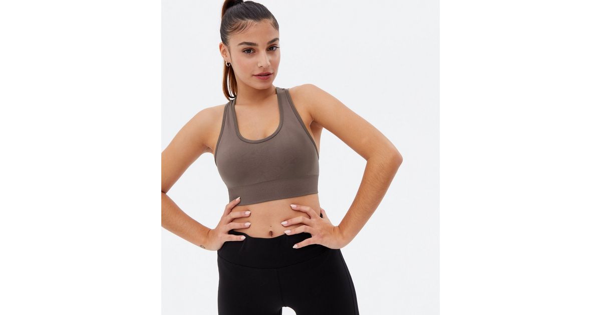 ONLY PLAY Grey Seamless Sports Crop Top