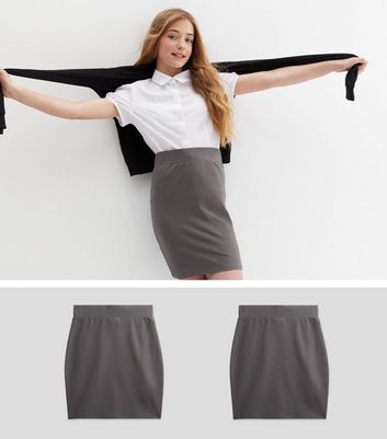 【U LAN】Teen Grey Brush Skirt Teen grey brush skirt - U LAN