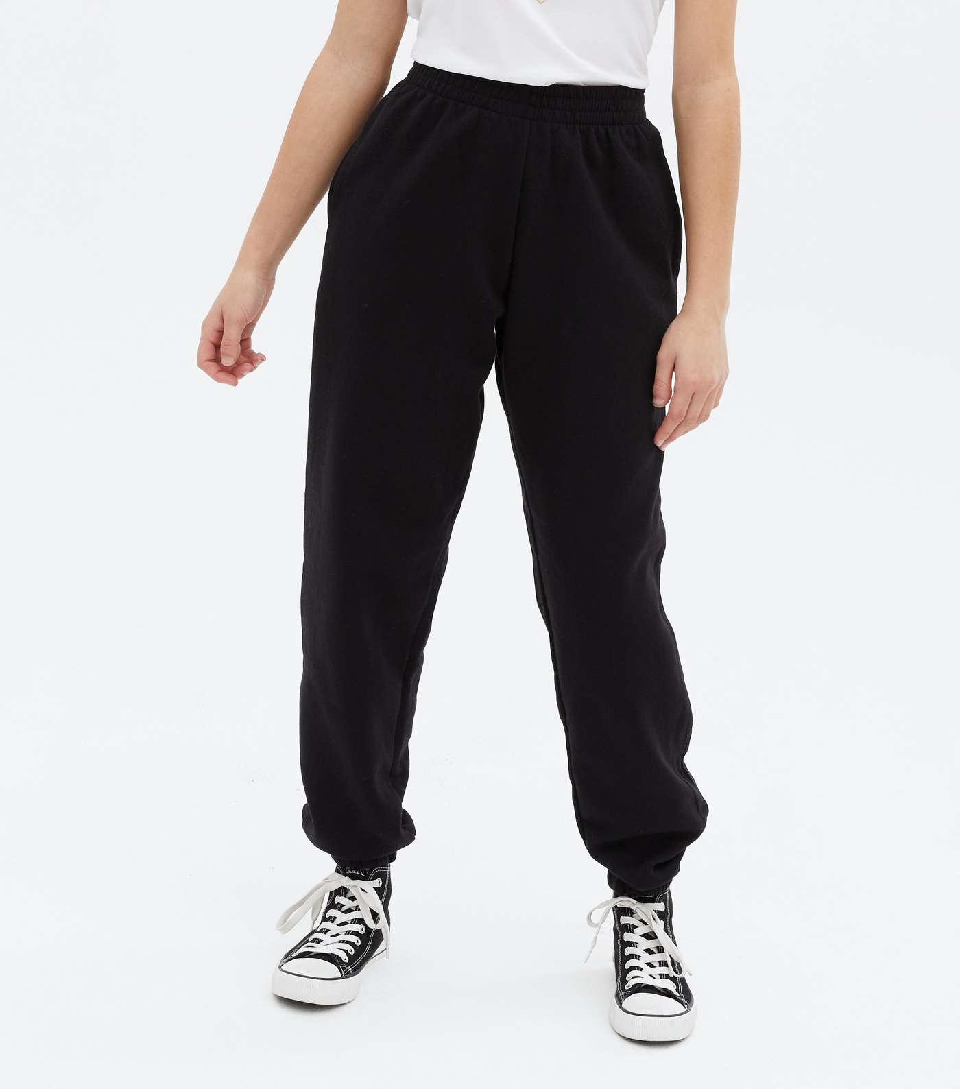 Girls 2 Pack Black and Grey Cuffed Joggers Image 2