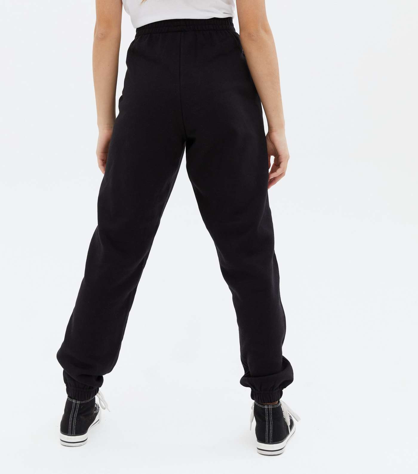 Girls 2 Pack Black and Grey Cuffed Joggers Image 4