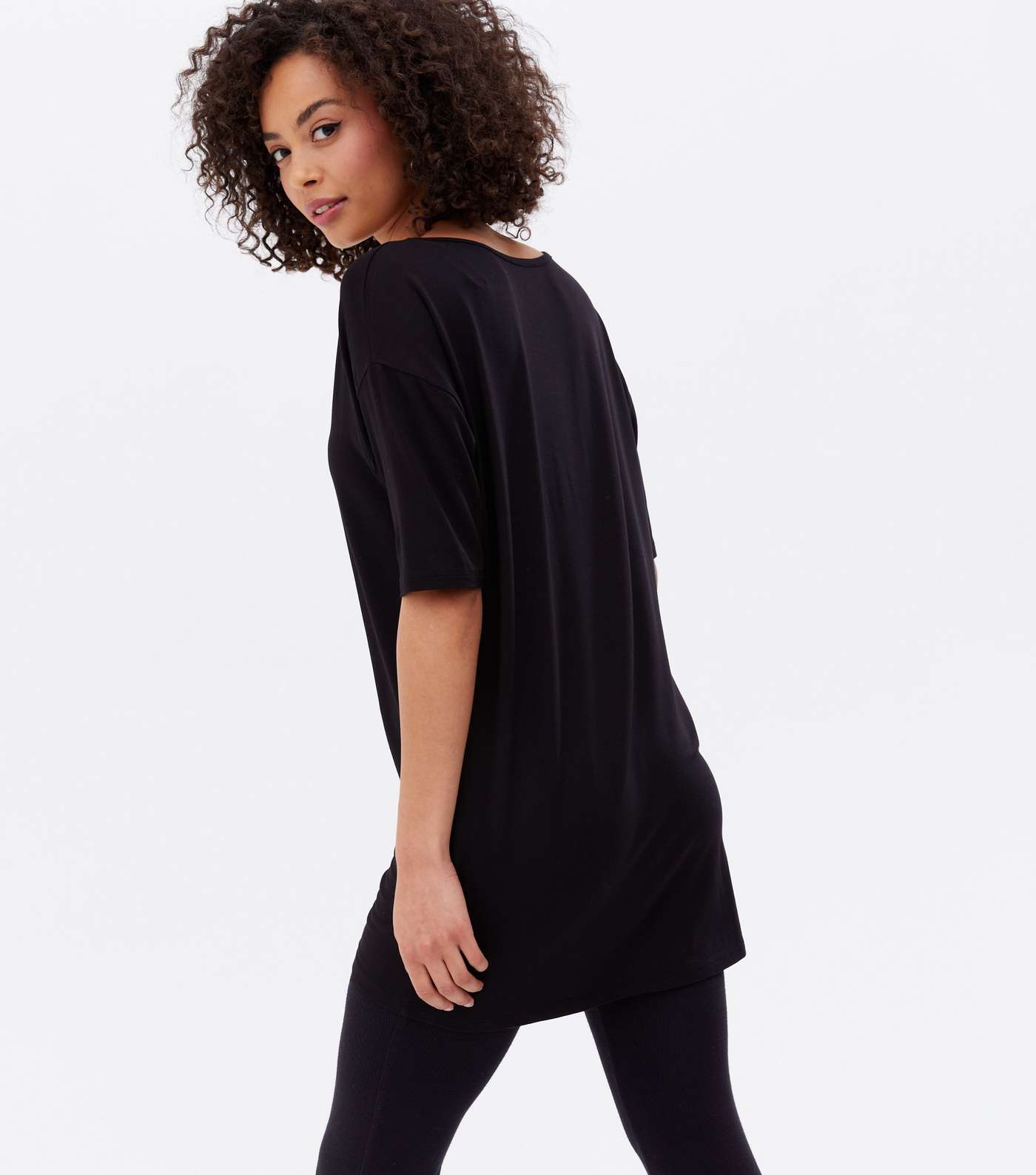 Tall Black Zip Front Long T-Shirt Image 4