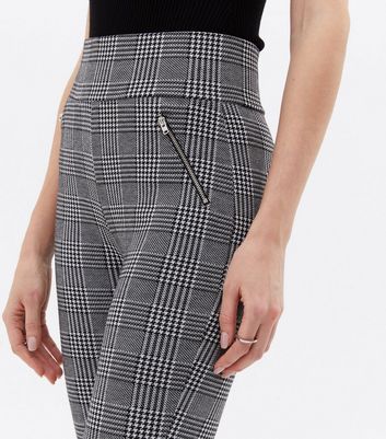 Tall Black Check Jersey Leggings | New Look