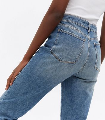 Tall Blue Raw Hem Anica Straight Leg 