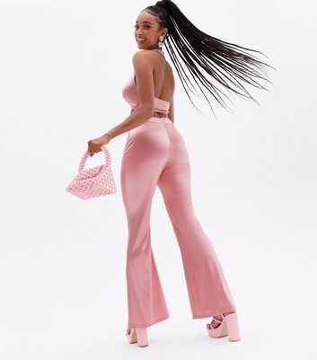 Damen Bekleidung Time to Shine Pink Satin Flared Trousers