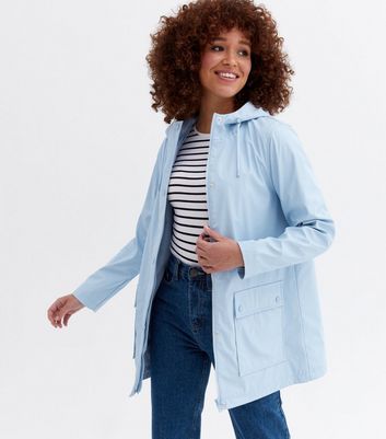 Pale Blue Hooded Double Pocket Anorak 