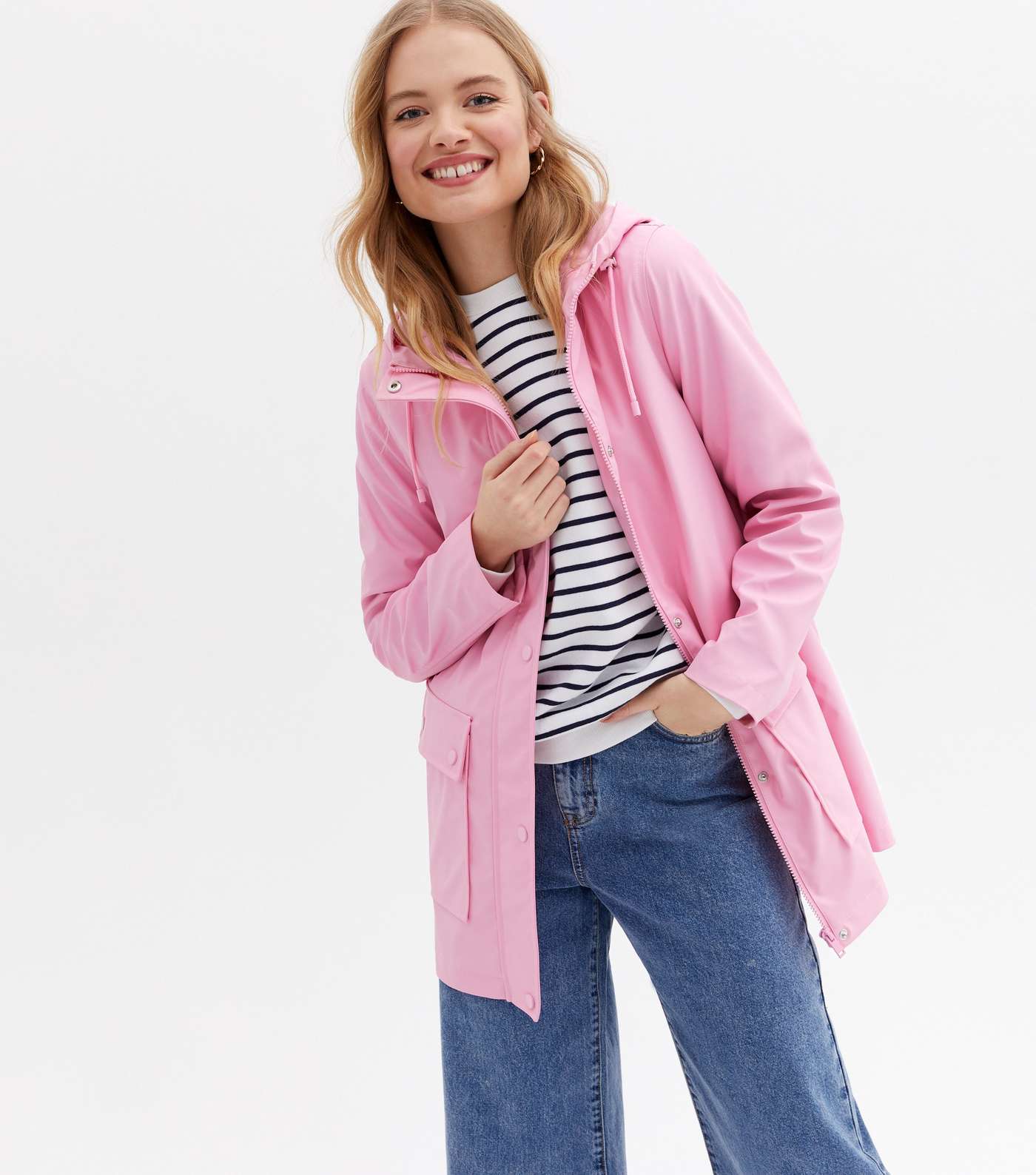 Mid Pink Hooded Double Pocket Anorak