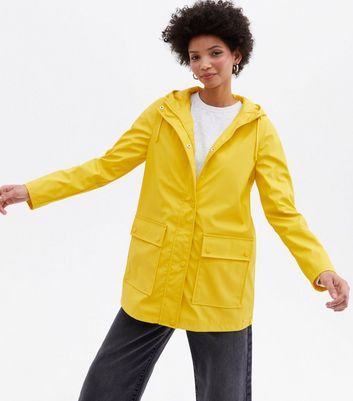 Yellow Hooded Double Pocket Anorak New Look