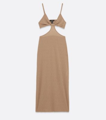 Click to view product details and reviews for Light Brown Triangle Cut Out Midi Beach Dress New Look.