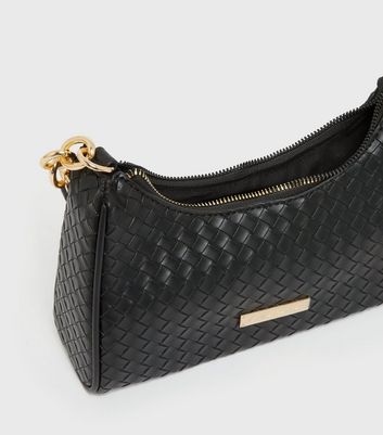 Little Mistress Black Woven Shoulder Bag | New Look