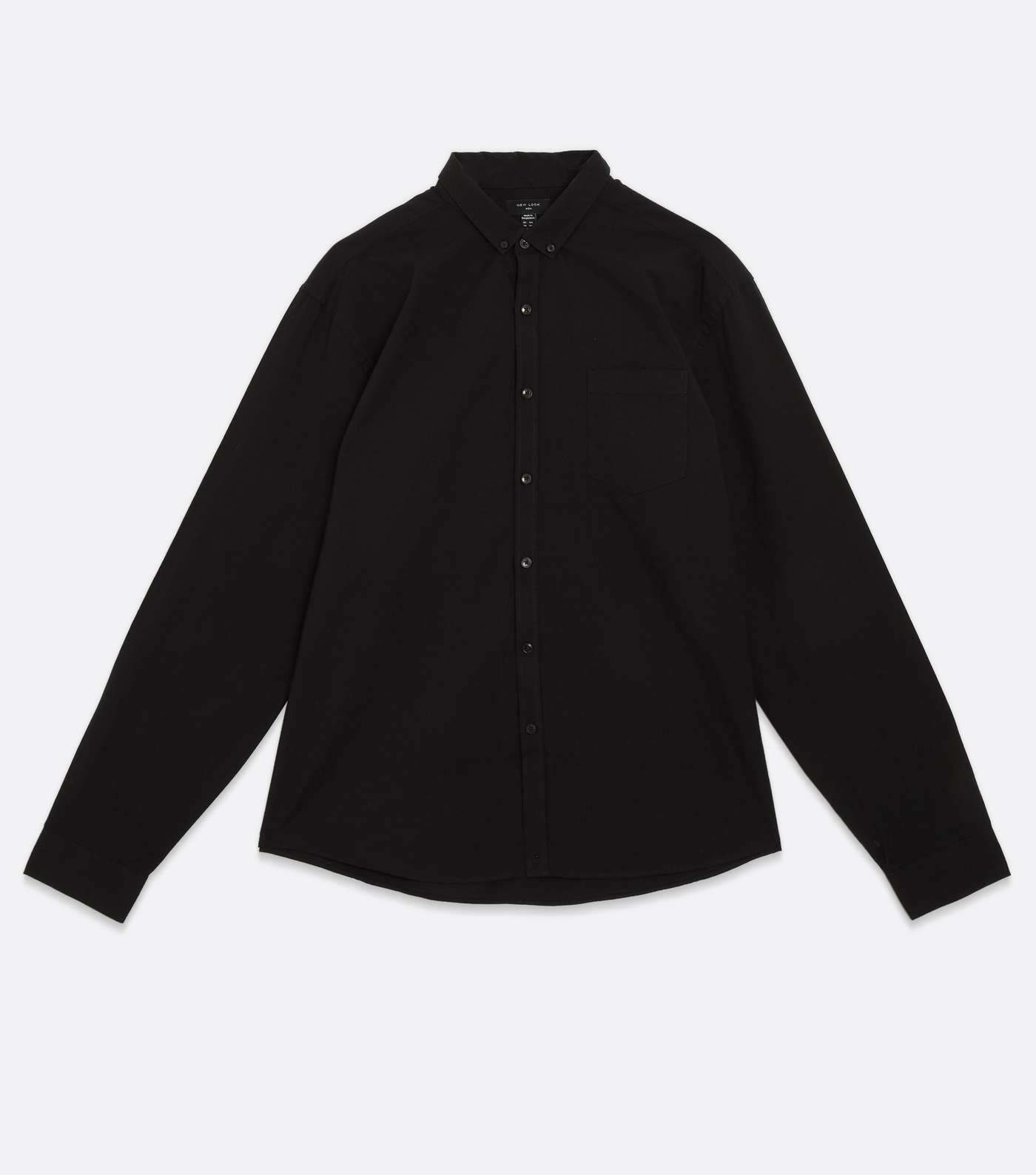 Plus Size Black Long Sleeve Oxford Shirt