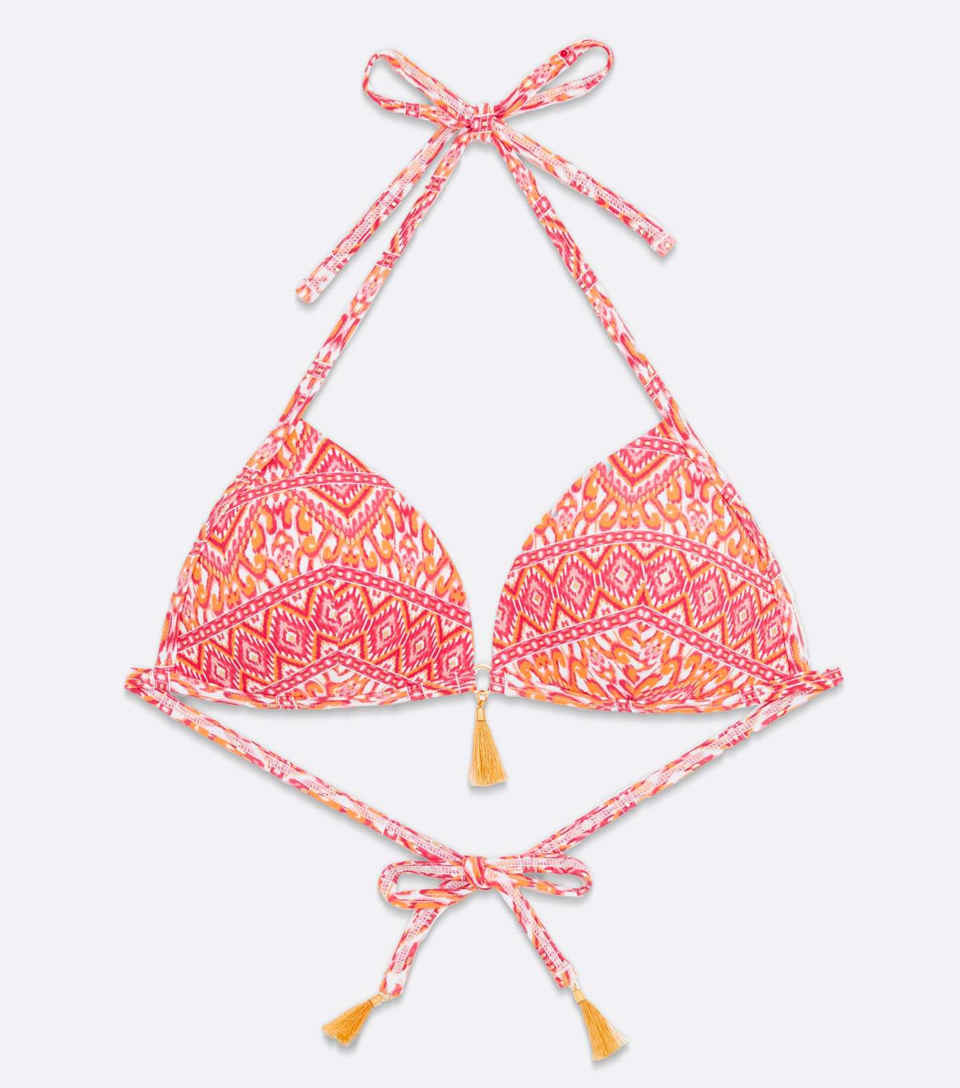 Pink Metallic Geometric Moulded Triangle Bikini Top Image 5