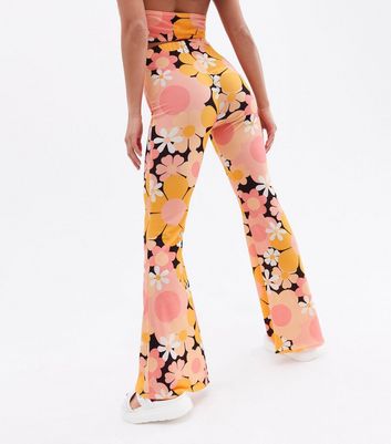 Psychedelic Petite Orange Floral Flared 