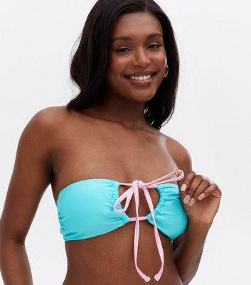 Turquoise bandeau bikini store top