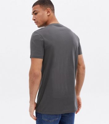 Dark Grey Short Sleeve Long T-Shirt 