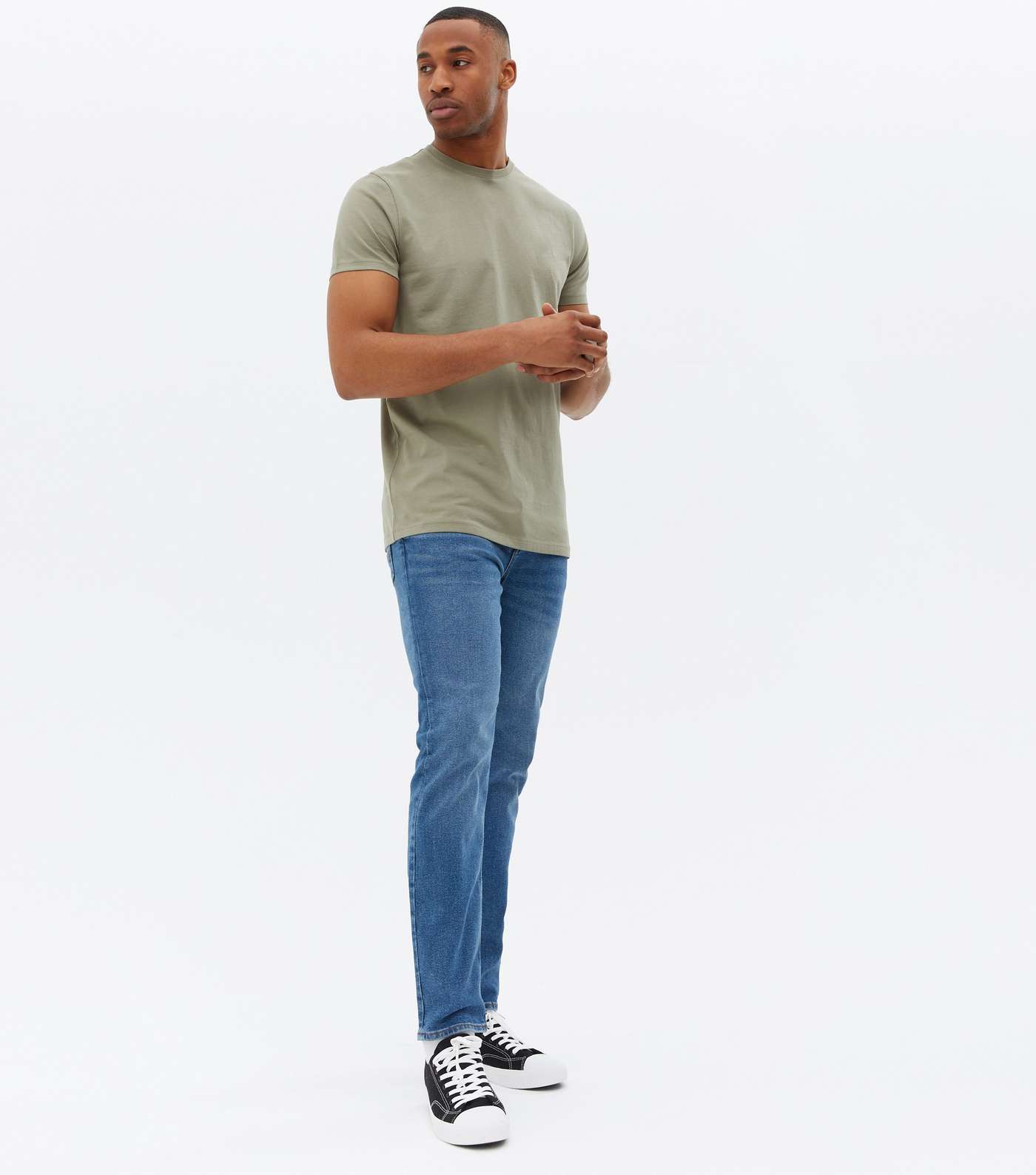 Olive Short Sleeve Long T-Shirt Image 2