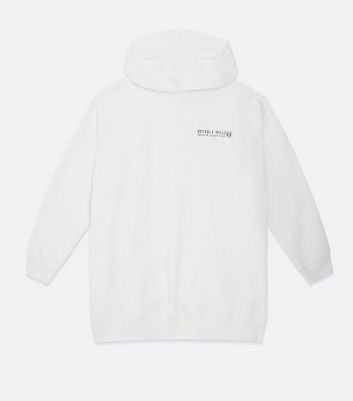 White Beverly Hills Oversized Logo Hoodie New Look