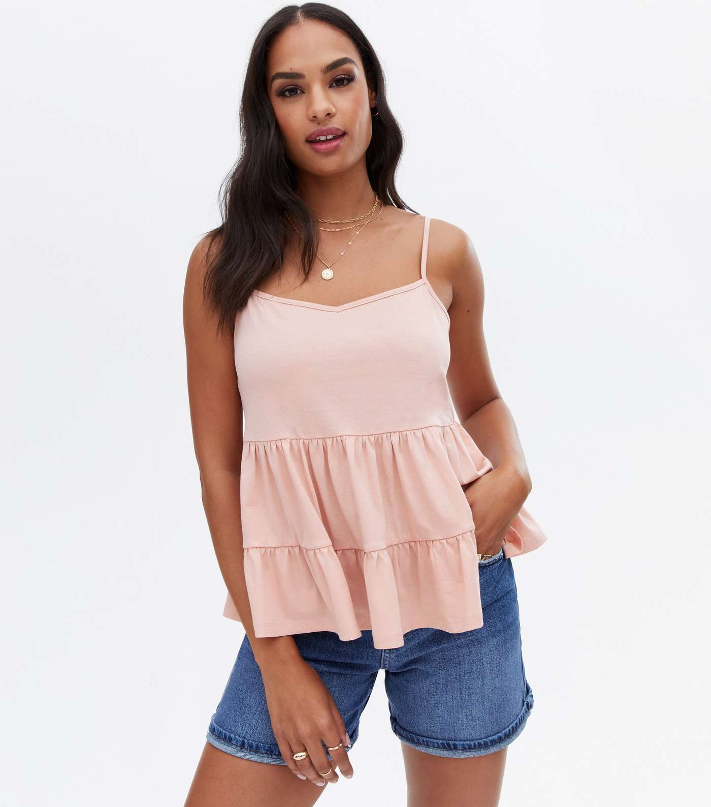 Pale Pink Double Peplum Cami