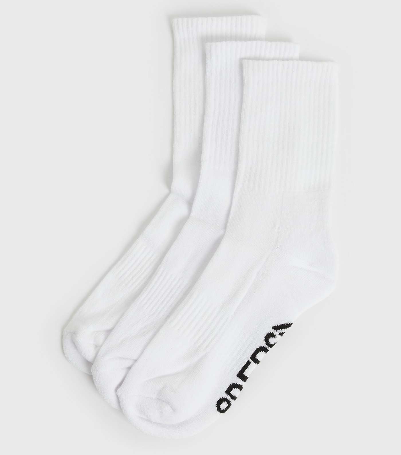 20 Reps 3 Pack White Ribbed Logo Socks