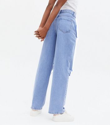 wide leg light wash jeans