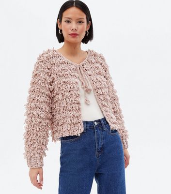 New look outlet pink fluffy cardigan