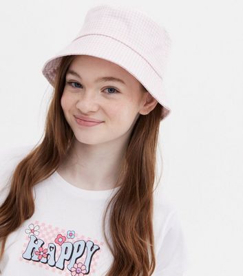 Girls Pink Gingham Bucket Hat | New Look