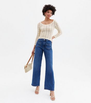 Click to view product details and reviews for Cream Pointelle Knit Scoop Neck Jumper New Look.