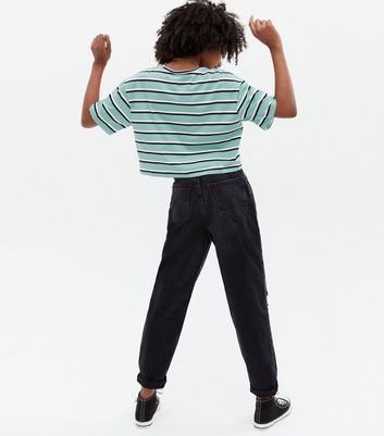 Girls Black Ripped Knee Oversized Tori 