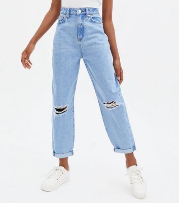 high mom jeans oxy destruct blue