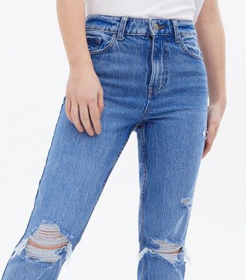 slim fit mom jeans ripped