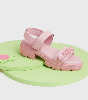 Click to view product details and reviews for Be Beautifully Bold Pink Chunky Sandals New Look Vegan.