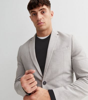 Mens light grey hot sale slim fit suit