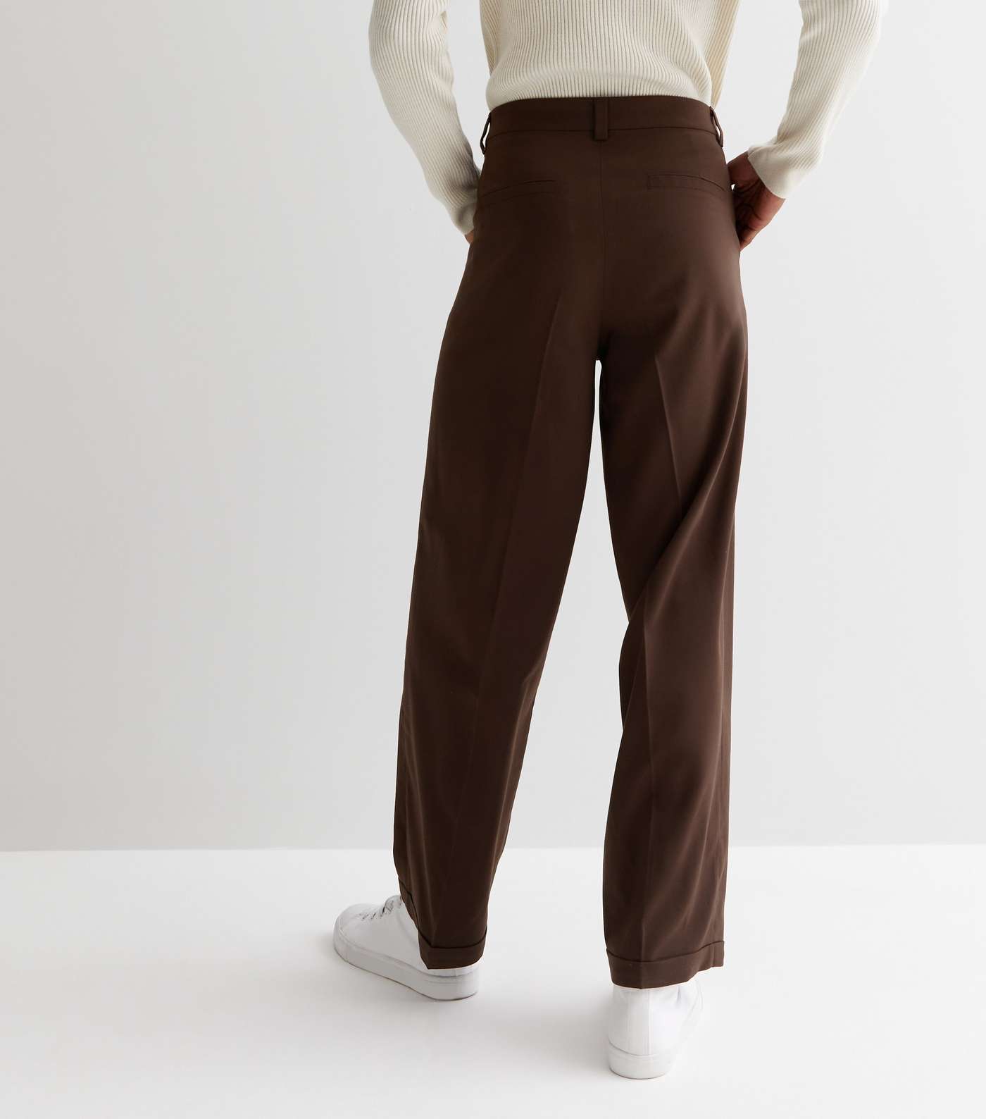 Dark Brown Wide Leg Trousers Image 4