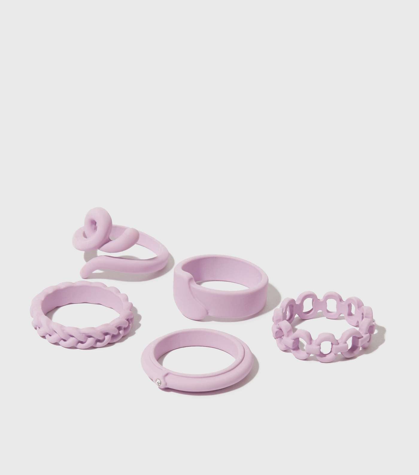 5 Pack Lilac Matte Coated Rings