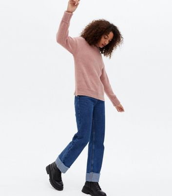 Click to view product details and reviews for Blue Vanilla Mid Pink Fluffy High Neck Jumper New Look.