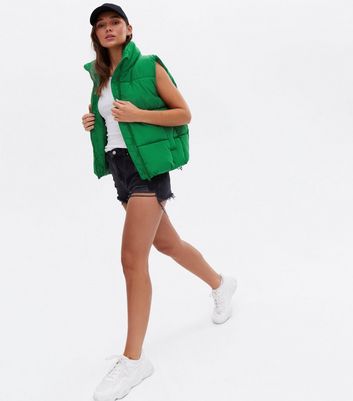 Click to view product details and reviews for Green Crop High Neck Boxy Gilet New Look.