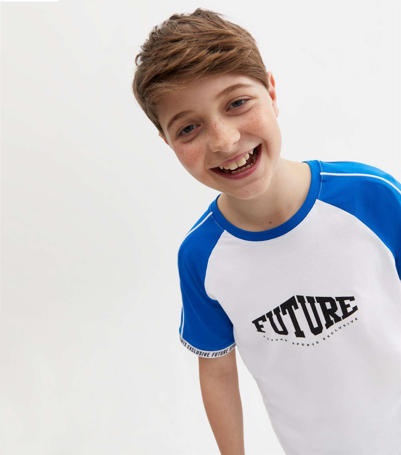 Boys Blue Future Raglan Tape Sleeve T-Shirt
