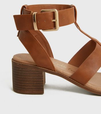 Tan ankle shop strap sandals