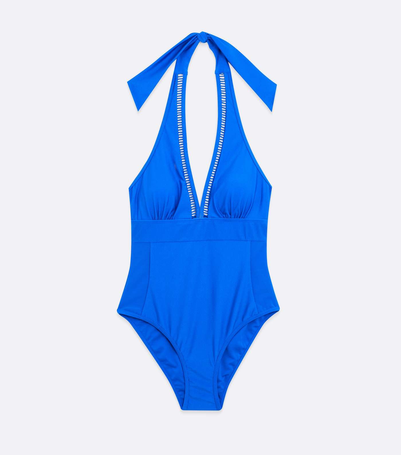Bright Blue Plunge Illusion Lift & Shape Swimsuit Image 5